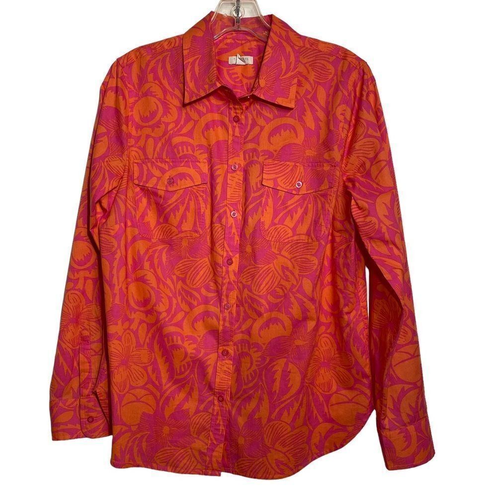 TALBOTS Hawaiian Print Button Down Shirt - Picture 2 of 9